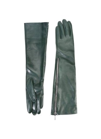 dark green gloves