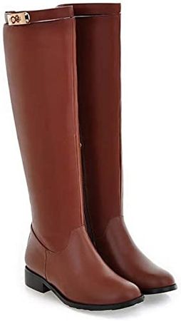 Amazon.com | Knight Boots For Women Round Toe Knee-High Boots Winter Shoes Knee Boots | Knee-High
