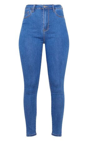 Mid Wash Bum Shape Jeans | Denim | PrettyLittleThing