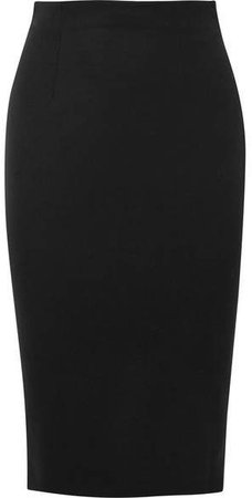 Grain De Poudre Wool Pencil Skirt - Black