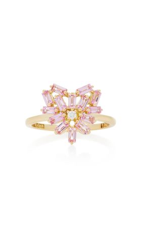 Heart-Shaped 18k Gold And Pink Sapphire Ring By Suzanne Kalan | Moda Operandi