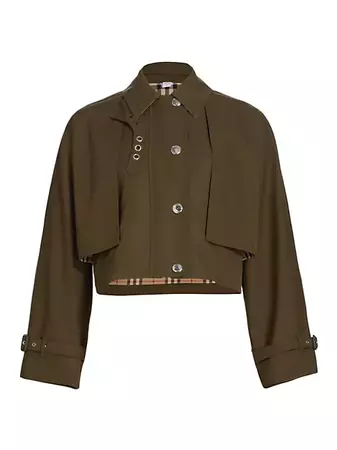 Shop Burberry Tropical Gabardine Cropped Jacket | Saks Fifth Avenue