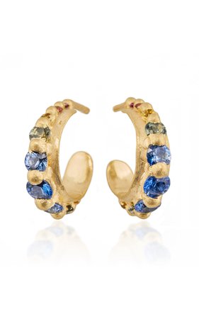 Polly Wales Nova 18K Gold Sapphire Ear Cuffs