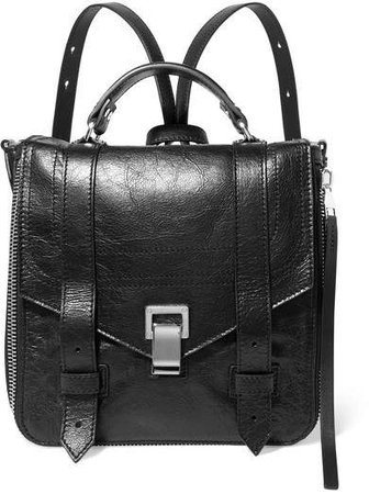 Ps1 Textured-leather Backpack - Black
