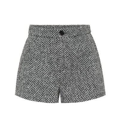 Wool-blend herringbone shorts