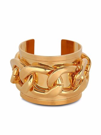 Shop Balmain chain-embellished cuff bracelet with Express Delivery - FARFETCH
