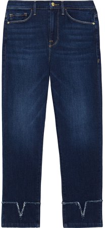 Le Nouveau Straight Cropped Frayed High-rise Straight-leg Jeans