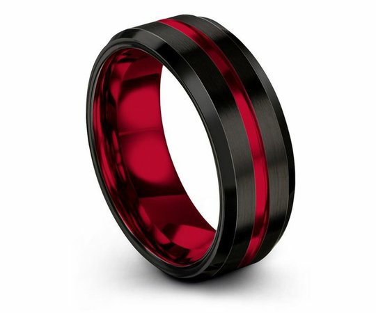 Black ring with red