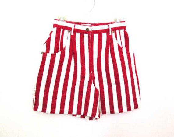Red and White Striped Shorts