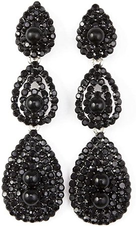 Amazon.com: Vijiv Gatsby Earrings Vintage 1920s Drop Chandelier Flapper Jewelry Accessories Black One Size: Jewelry