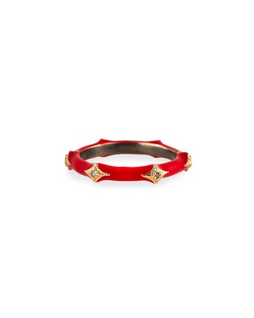 Armenta New World Red Enamel Diamond Crivelli Stack Ring
