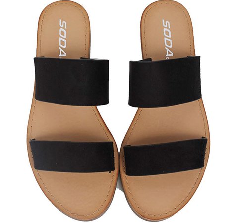 double strapped black sandals