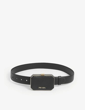 PRADA - Octagon logo-adorned leather belt bag | Selfridges.com