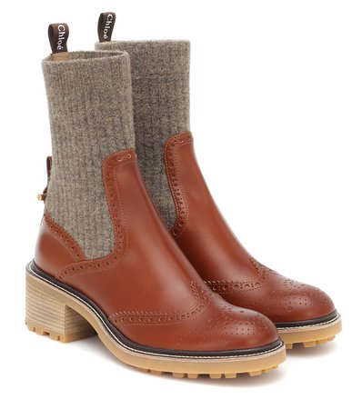 Franne Leather Ankle Boots | Chloé - Mytheresa