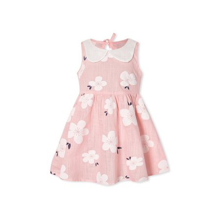 PatPat - PatPat Baby Girl Floral Allover Ruffle Collar Sleeveless Dress - Walmart.com - Walmart.com