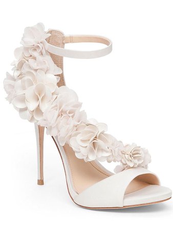 bridal shoes heel sandals floral