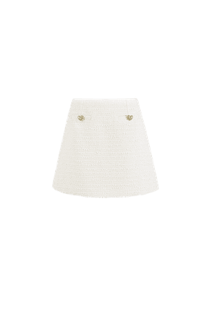 OZLANA white tweed skirt