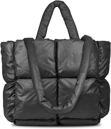 Amazon.com: SADDROP Handbags for women,handbags,Large Puffer Tote Bag, Hobo bags for women，Trendy tote bag (Black) : Clothing, Shoes & Jewelry