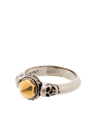 Shop Alexander McQueen punk stud skulls ring with Express Delivery - FARFETCH