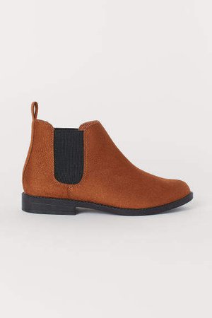 Pile-lined Chelsea Boots - Beige