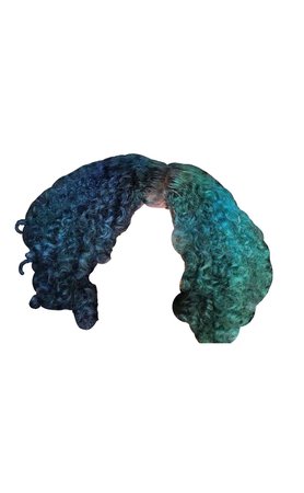 Blue & Green Curly Hair