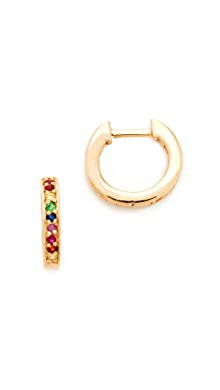 Shashi Rainbow Katerina Pave Huggie Earrings | SHOPBOP