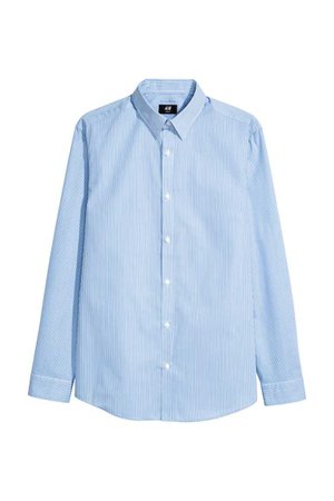 Easy-iron shirt Slim fit - Blue/Striped - Men | H&M