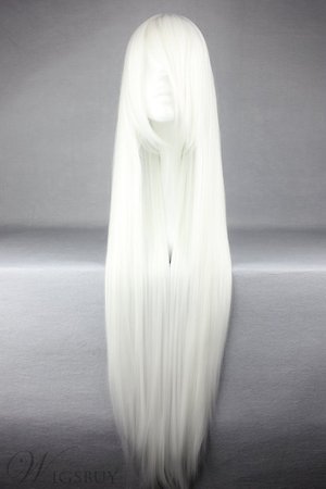 InuYasha Hairstyle Long Straight White Cosplay Wig 30 Inches: M.Wigsbuy.com