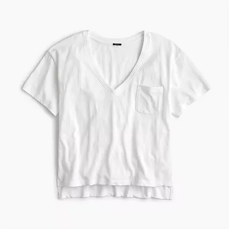 J. Crew Slub Cotton V-Neck T-Shirt (White)