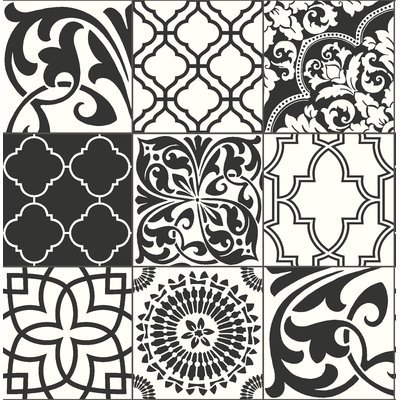 Bungalow Rose Corley Graphic Moroccan Tile 18' L x 20.5" W Peel and Stick Wallpaper Roll & Reviews | Wayfair