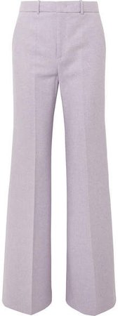 Jess Herringbone Wool-blend Bootcut Pants - Lilac