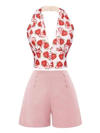 strawberry halter outfit