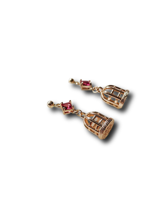 Golden Birdcage Earrings, The 'Princess' Collection. Dainty earrings, gold plated earrings, hypoallergenic, sensitive ears jewelry Etsy