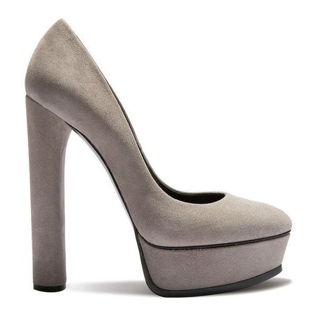 Grey Suede Platform Heels