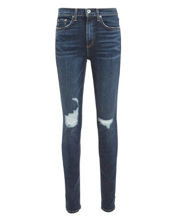 Destroyed High-Rise Skinny Jeans