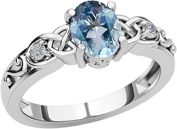 Amazon.com: Shop LC Beautiful Engagement Promise Rings for Women Blue Topaz Stone 925 Sterling Silver Love Birthstone: Clothing, Shoes & Jewelry