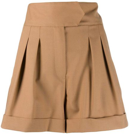 high-rise pleated shorts