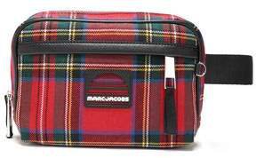 Leather-trimmed Checked Wool-flannel Belt Bag