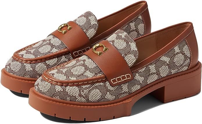 Amazon.com | COACH Leah Textured Jacquard Loafer | Loafers & Slip-Ons
