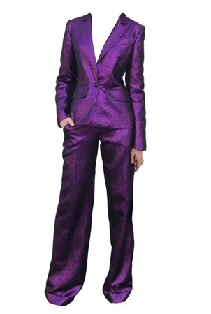 purple iridescent suit