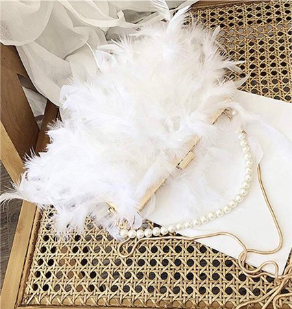 feather clutch