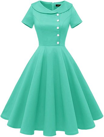 Wedtrend Women's 1950s Vintage Audrey Hepburn Style Cocktail Swing Dresses WTP20007TiffanyBlueL : Clothing, Shoes & Jewelry