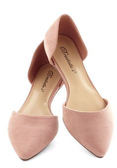 Natural suede leather flats
