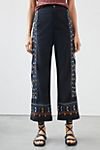 Embroidered Straight Pants | Anthropologie