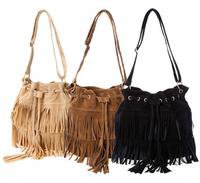 Women's Suede Fringe Tassels Cross-body Bag Shoulder Bag Handbags #TA – poplandfashion