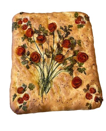 decorated foccacia bread