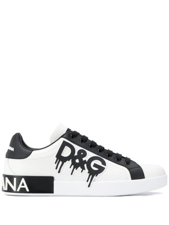 Black and white dolce and gabbana sneakers