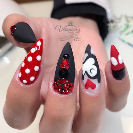 red disney nails - Google Search