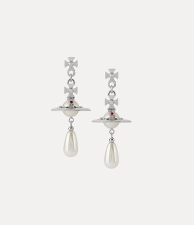 Pearl Drop Earrings in PLATINUM-PEARL-MULTI | Vivienne Westwood®
