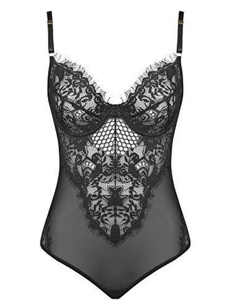 *clipped by @luci-her* Black Lace Bodysuit